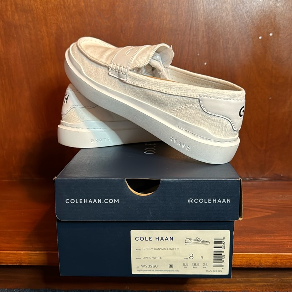 GP RLY Canvas loafer by Cole Haan in Optic white. Like new , only worn once.